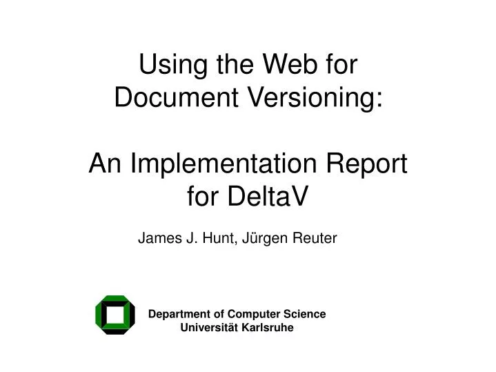 using the web for document versioning an implementation report for deltav