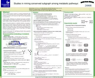 Studies in mining conserved subgraph among metabolic pathways