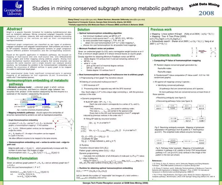 studies in mining conserved subgraph among metabolic pathways