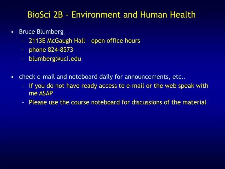 biosci 2b environment and human health