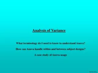 Analysis of Variance