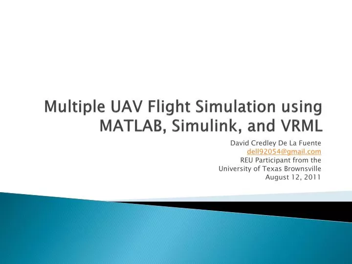 multiple uav flight simulation using matlab simulink and vrml
