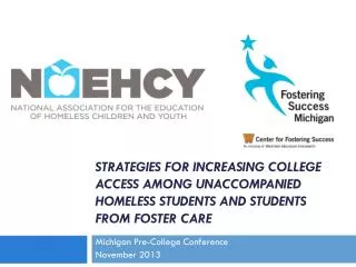 Michigan Pre-College Conference November 2013