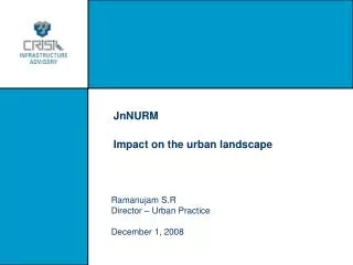 JnNURM Impact on the urban landscape