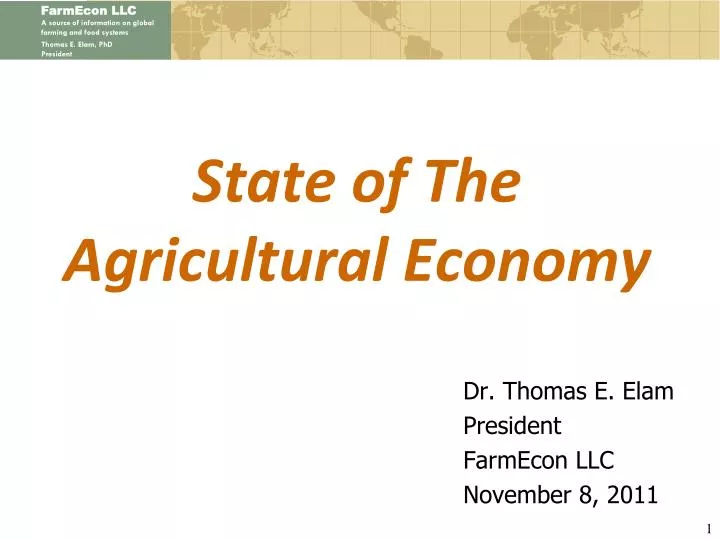 state of the agricultural economy