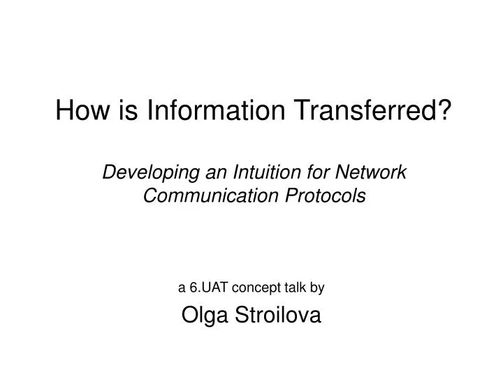 how is information transferred developing an intuition for network communication protocols