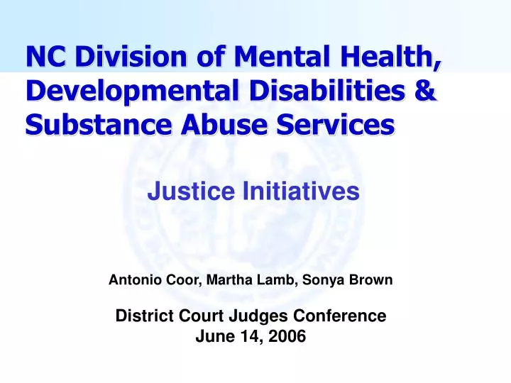 nc division of mental health developmental disabilities substance abuse services