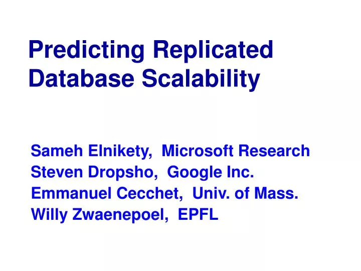 predicting replicated database scalability