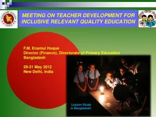 MEETING ON TEACHER DEVELOPMENT FOR INCLUSIVE RELEVANT QUALITY EDUCATION