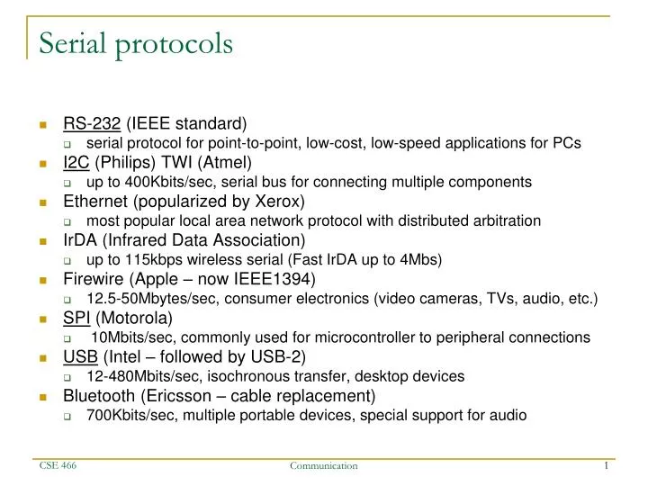 serial protocols