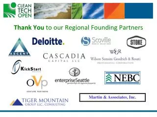 Thank You to our Regional Founding Partners