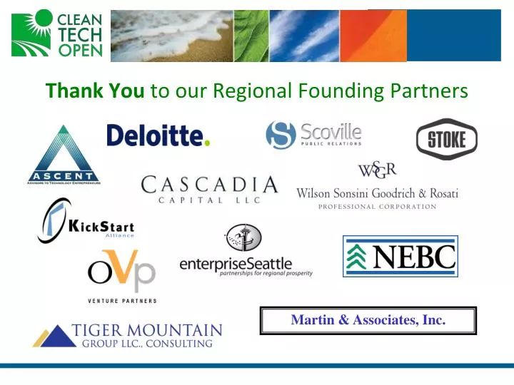 thank you to our regional founding partners