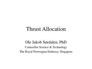 Thrust Allocation