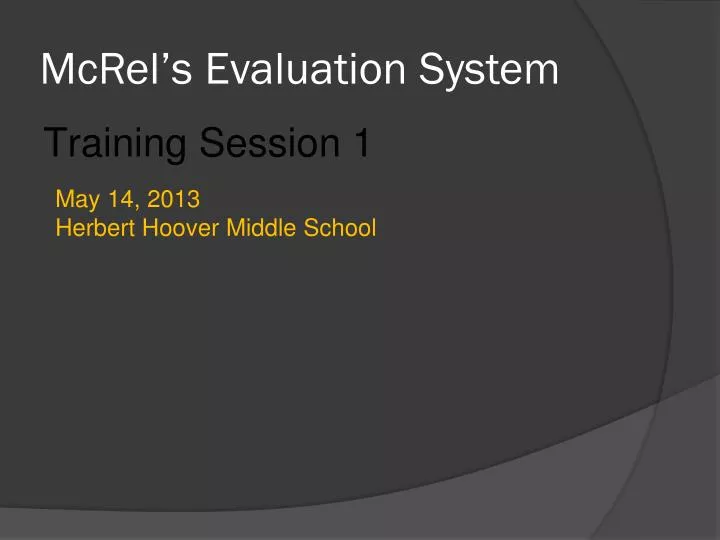 mcrel s evaluation system