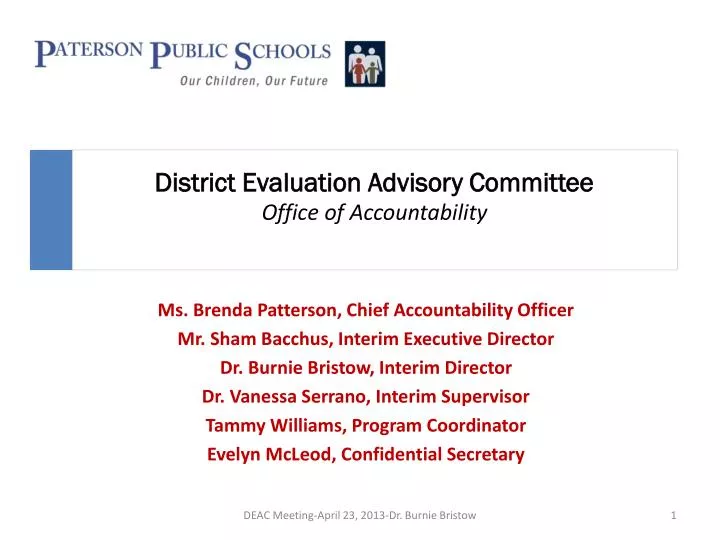 district evaluation advisory committee office of accountability