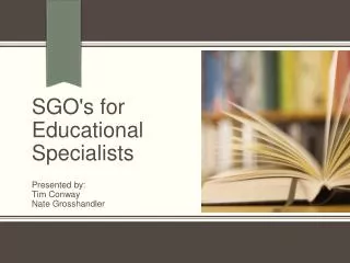 SGO's for Educational Specialists