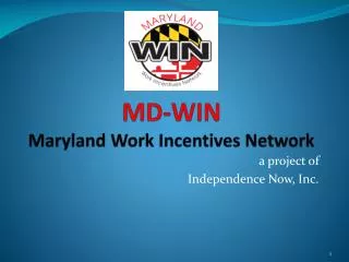 MD-WIN Maryland Work Incentives Network