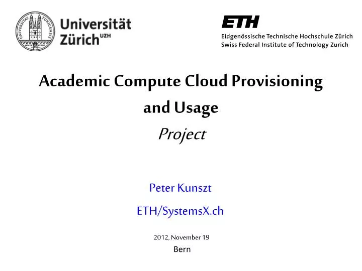 academic compute cloud provisioning and usage project