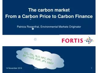 The carbon market From a Carbon Price to Carbon Finance