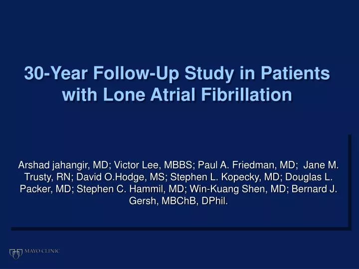 30 year follow up study in patients with lone atrial fibrillation