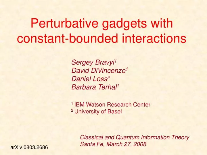 perturbative gadgets with constant bounded interactions