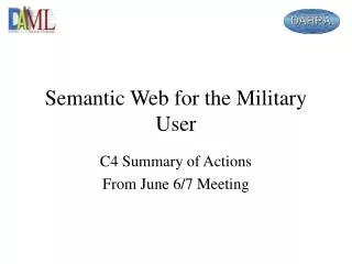 Semantic Web for the Military User