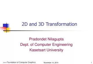 2D and 3D Transformation