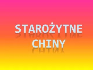 staro ytne chiny