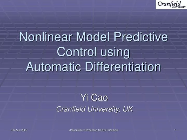 nonlinear model predictive control using automatic differentiation
