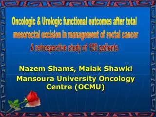 Nazem Shams, Malak Shawki Mansoura University Oncology Centre (OCMU)