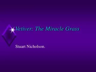 Vetiver: The Miracle Grass