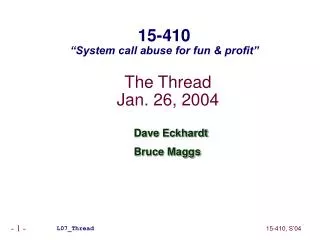The Thread Jan. 26, 2004