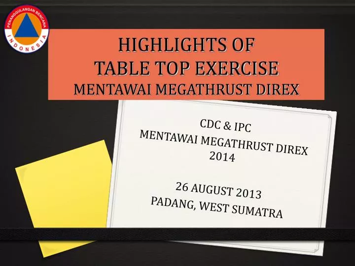 highlights of table top exercise mentawai megathrust direx