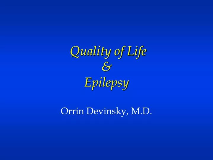quality of life epilepsy
