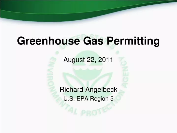 greenhouse gas permitting august 22 2011