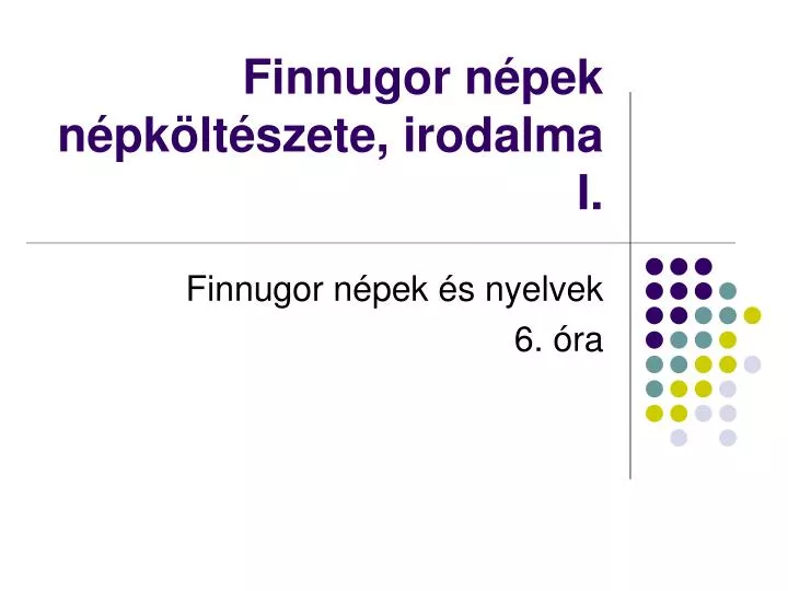 finnugor n pek n pk lt szete irodalma i