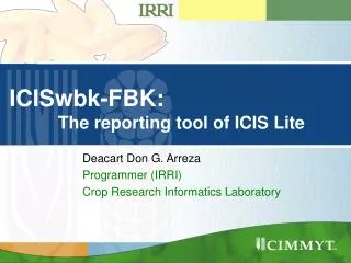 ICISwbk-FBK: The reporting tool of ICIS Lite