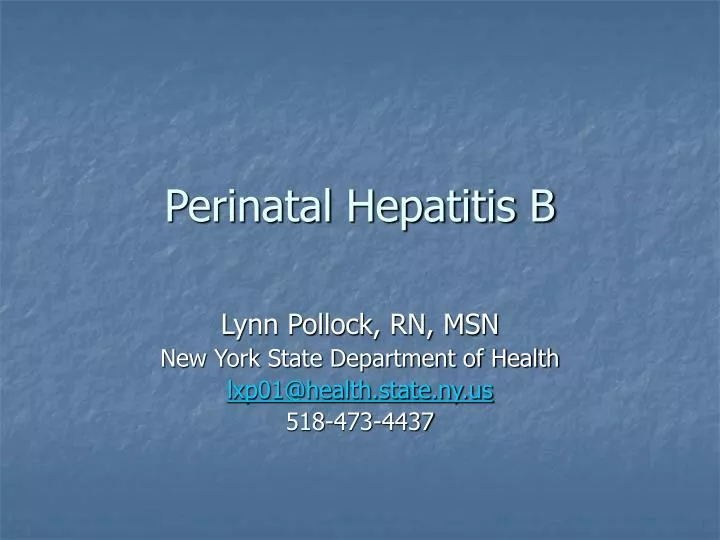 perinatal hepatitis b