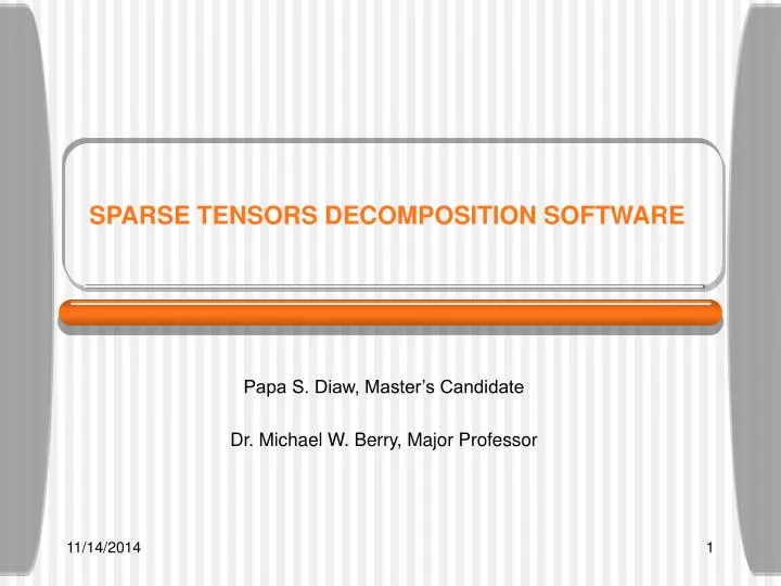 sparse tensors decomposition software