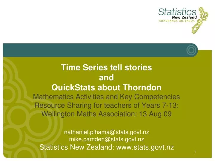 nathaniel pihama@stats govt nz mike camden@stats govt nz statistics new zealand www stats govt nz