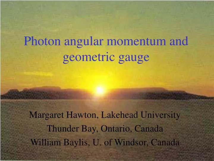 photon angular momentum and geometric gauge