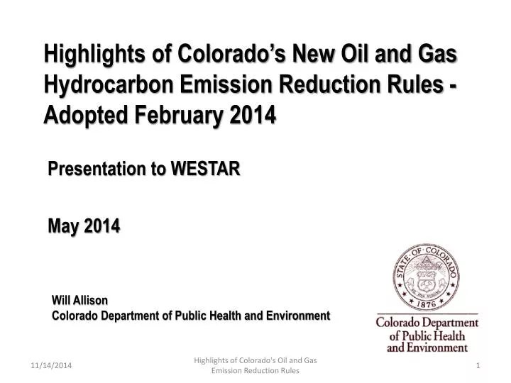 highlights of colorado s new oil and gas hydrocarbon emission reduction rules adopted february 2014