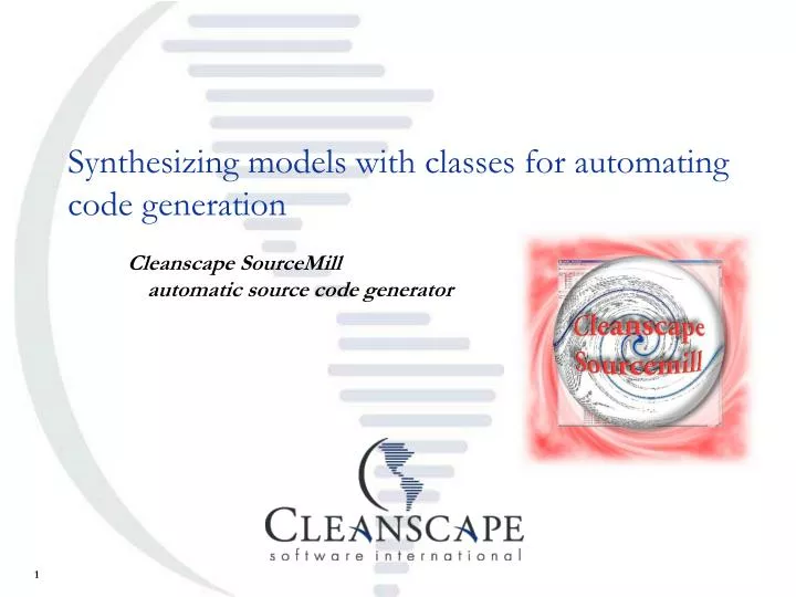 synthesizing models with classes for automating code generation