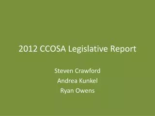 2012 CCOSA Legislative Report