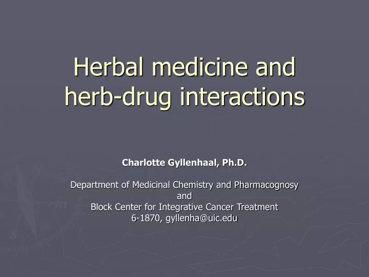 herbal medicine and herb drug interactions