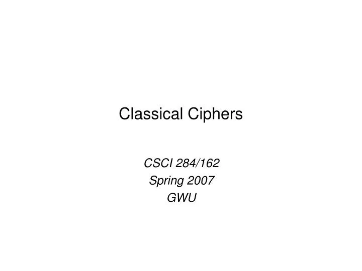 classical ciphers