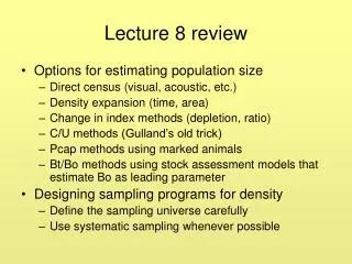 Lecture 8 review