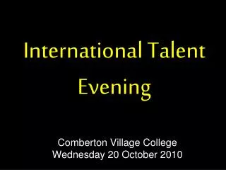 International Talent Evening