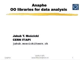 Anaphe OO libraries for data analysis