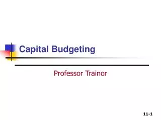 Capital Budgeting